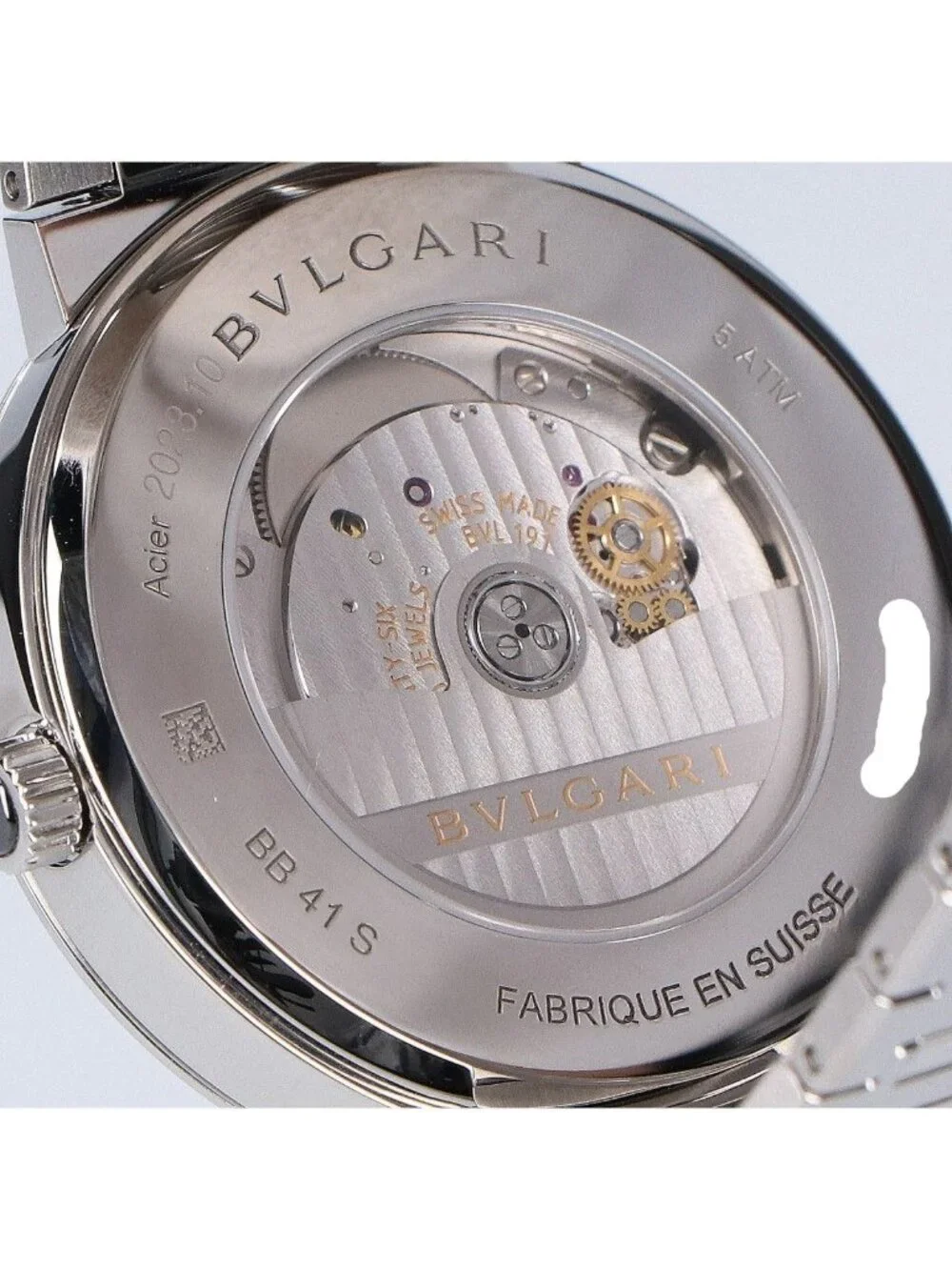 Bvlgari Polished Sea Thru Back Automatic Winding Watch
